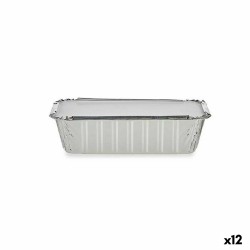 Ensemble de plats pour la cuisine Kinvara 16153 Aluminium 22,4 x 7,4 x 11,5 cm Jetable Avec couvercle (12 Unités)