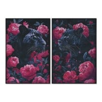 Cadre Home ESPRIT Noir Rose 83 x 4 x 123 cm (2 Unités)