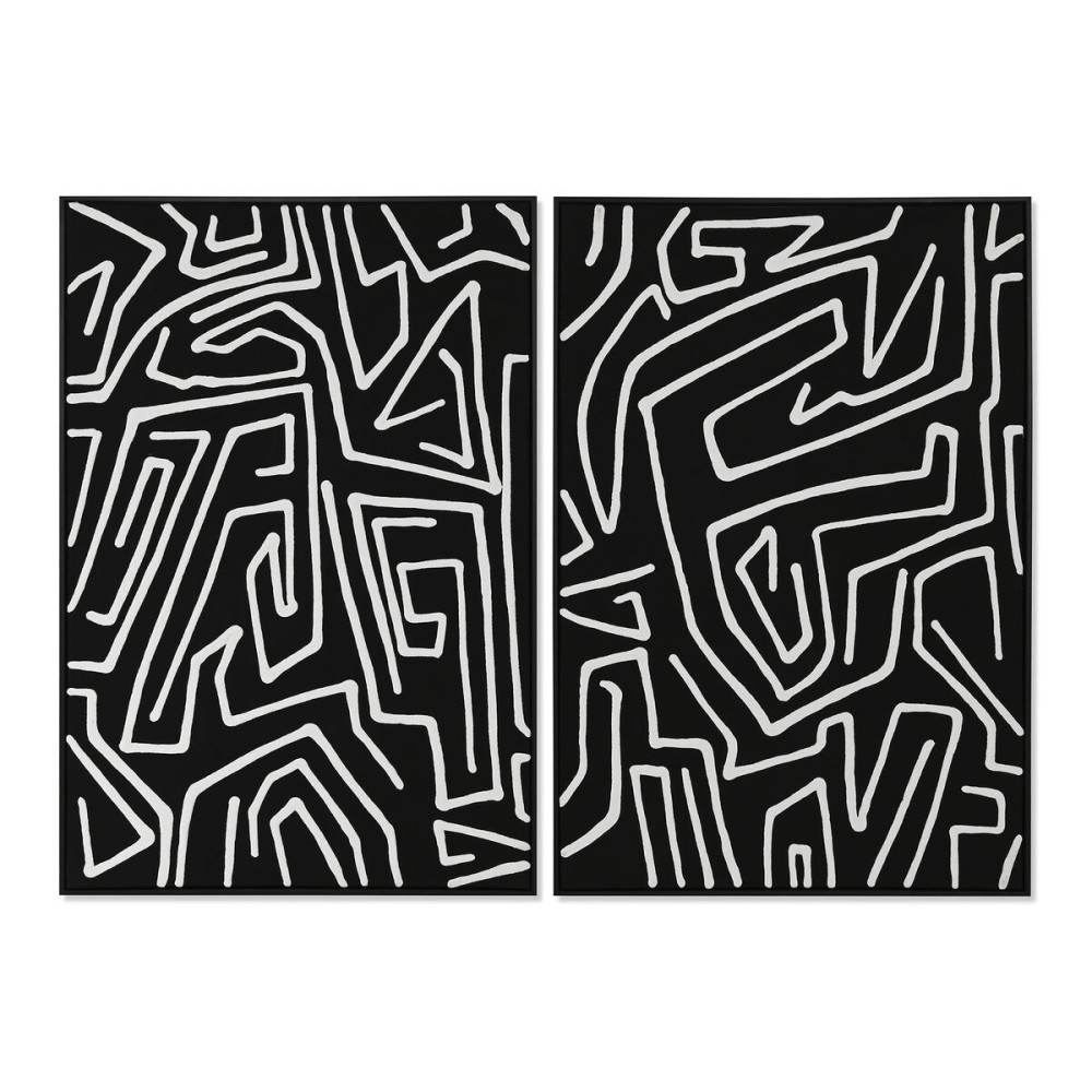 Painting Home ESPRIT White Black Modern 83 x 4 x 123 cm (2 Units)