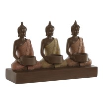 Candleholder Home ESPRIT Brown Orange Coral Lime Resin 28 x 8,5 x 17 cm