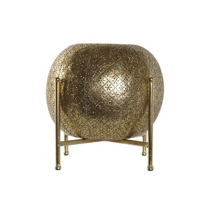 Kerzenschale Home ESPRIT Gold Metall Kristall 29 x 29 x 26,5 cm