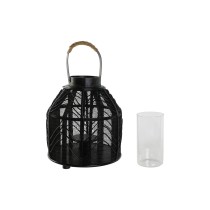 Kerzenschale Home ESPRIT Schwarz Metall 26,5 x 26,5 x 28 cm