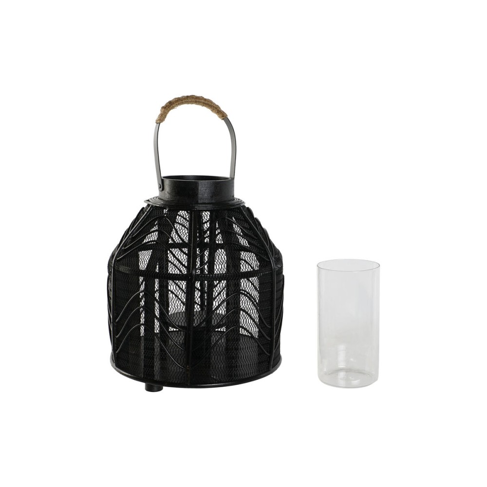 Kerzenschale Home ESPRIT Schwarz Metall 26,5 x 26,5 x 28 cm