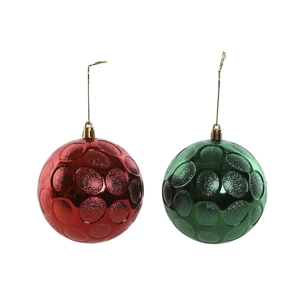 Boules de Noël Home ESPRIT Rouge Vert PVC 20 x 10 x 30 cm (2 Unités)