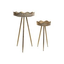 Set of Planters Home ESPRIT Golden Metal Arab 46 x 46 x 84,5 cm (2 Pieces)