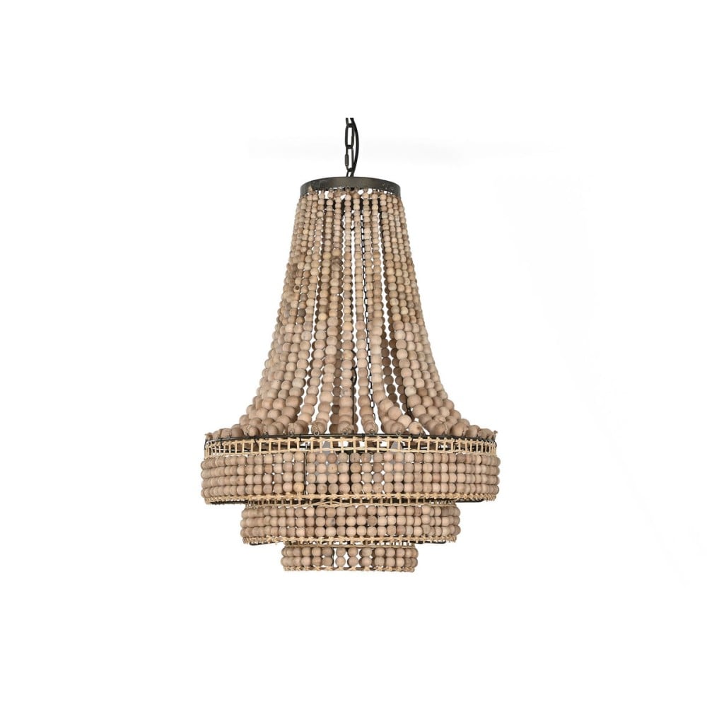 Ceiling Light Home ESPRIT Brown Natural Wood Metal 56,5 x 56,5 x 144 cm