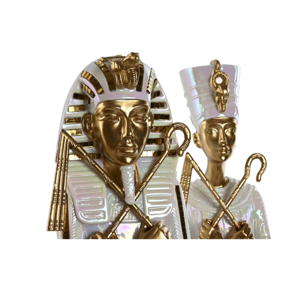 Decorative Figure Home ESPRIT White Golden Resin Oriental Egyptian Man 10 x 9 x 52 cm (2 Units)