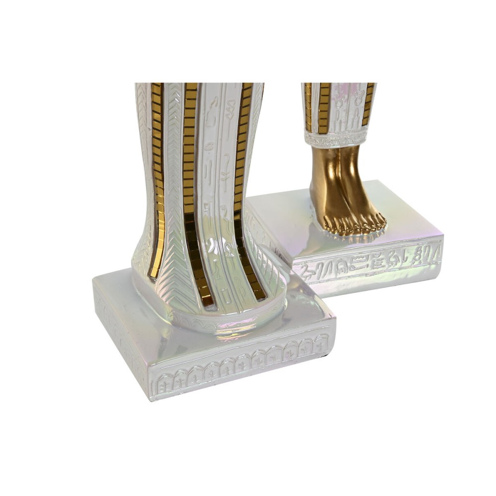 Decorative Figure Home ESPRIT White Golden Resin Oriental Egyptian Man 10 x 9 x 52 cm (2 Units)