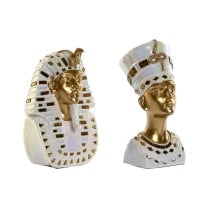 Decorative Figure Home ESPRIT White Golden Resin Oriental Egyptian Man 11 x 8,5 x 17 cm (2 Units)