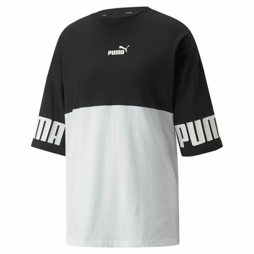 Women’s Short Sleeve T-Shirt Puma Power Colorblock White Black