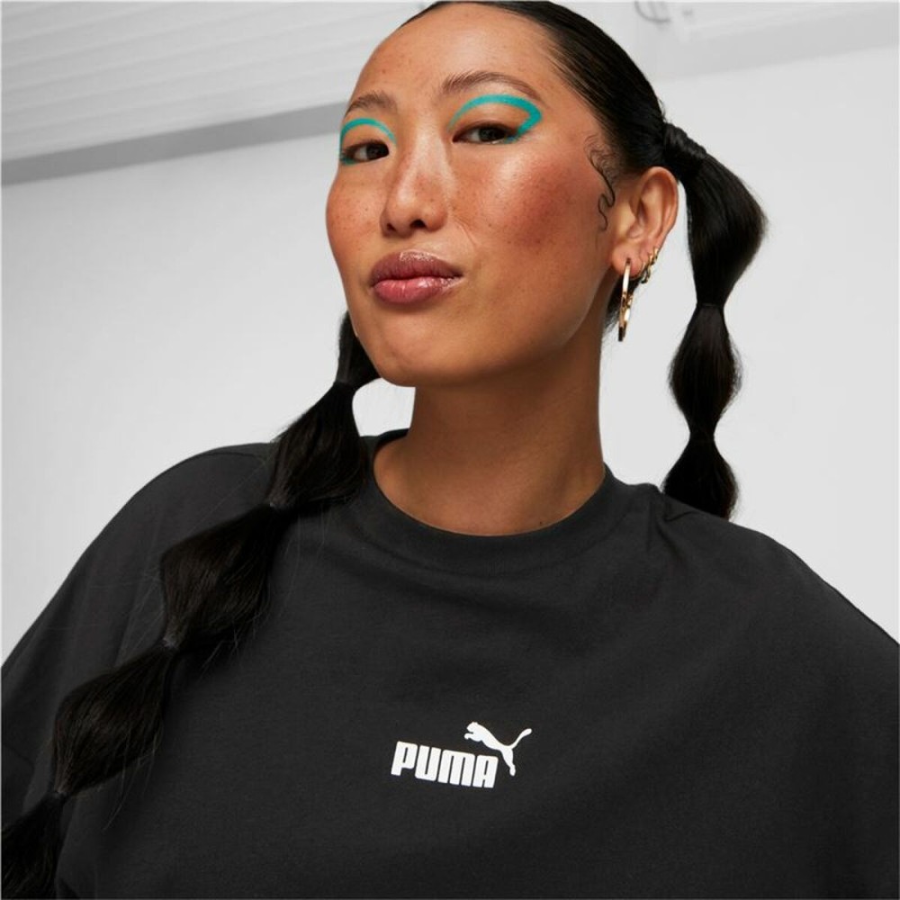 Damen Kurzarm-T-Shirt Puma Power Colorblock Weiß Schwarz