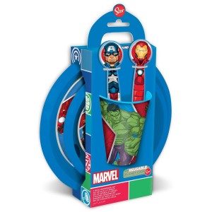 Ensemble Vaisselle pour Enfants The Avengers CZ11309 Plastique (5 Pièces)