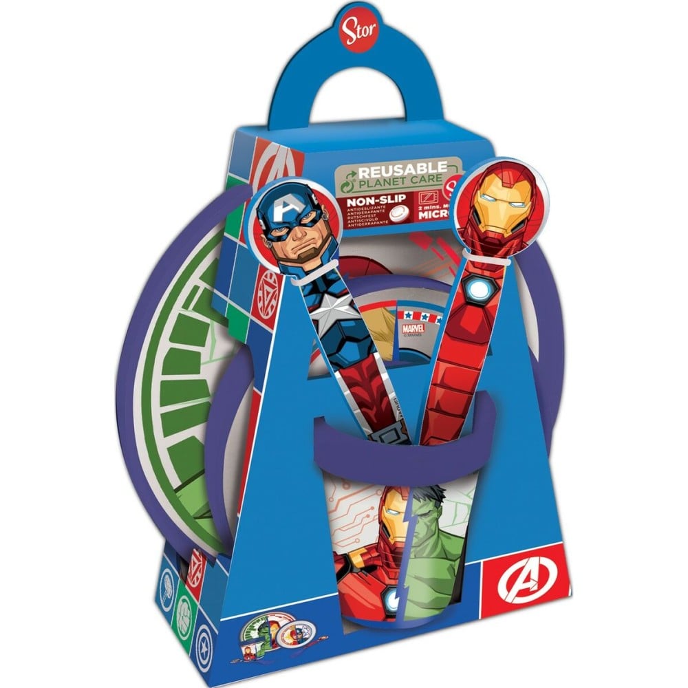 Ensemble Vaisselle pour Enfants The Avengers CZ11304 Plastique (5 Pièces)