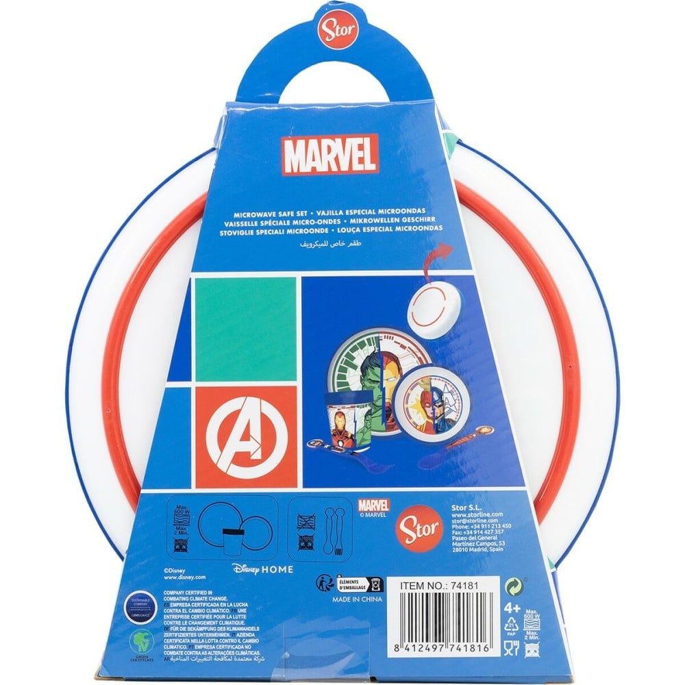 Ensemble Vaisselle pour Enfants The Avengers CZ11304 Plastique (5 Pièces)