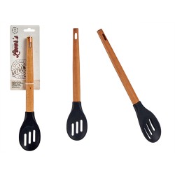 Ladle Black Silicone beech wood 6 x 1,8 x 30,5 cm (48 Units)