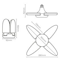 Lampe LED EDM 98907 Leaf 30 W 200 W E27 3000 lm 35 x 11,2 cm Multidirectionnelle (6500 K)