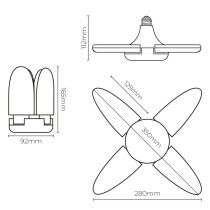 LED lamp EDM 98907 Leaf 30 W 200 W E27 3000 lm 35 x 11,2 cm Multi-directional (6500 K)