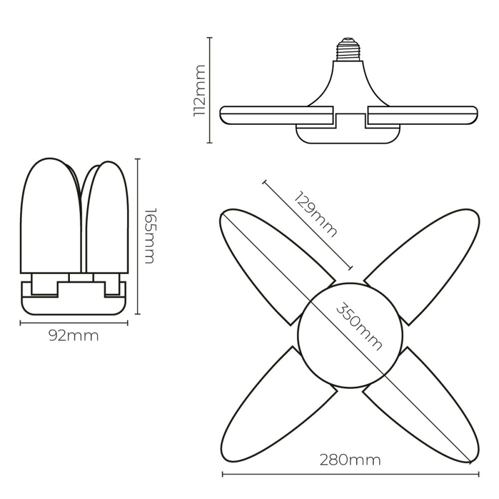 LED lamp EDM 98907 Leaf 30 W 200 W E27 3000 lm 35 x 11,2 cm Multi-directional (6500 K)