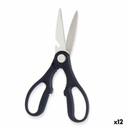 Schere Schwarz Silberfarben Edelstahl 8,3 x 19,5 x 1,3 cm (12 Stück)