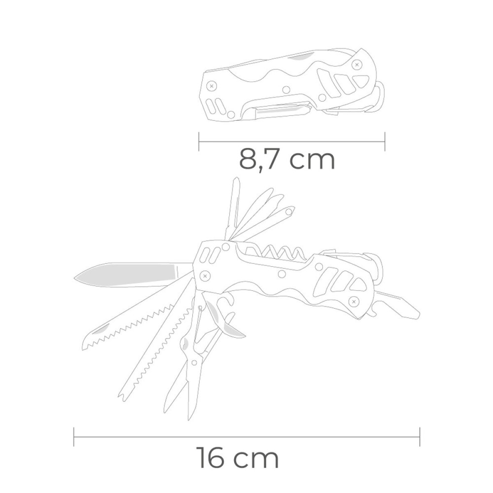 Multi-purpose knife EDM 08557 K2 Silver Snap hook