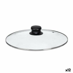 Couvercle pour marmite Kinvara CN-SW1304-26CM Transparent Argenté Verre 26 cm (12 Unités)