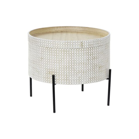 Console DKD Home Decor Blanc Marron Doré Métal Bois MDF 45 x 45 x 39 cm