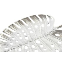 Centre de Table Home ESPRIT Argenté Aluminium Moderne Feuille d'une plante 38,5 x 28 x 3 cm