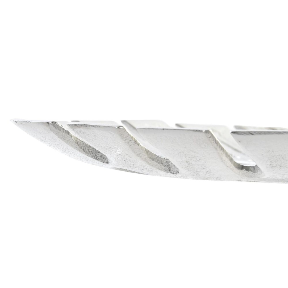 Centre de Table Home ESPRIT Argenté Aluminium Moderne Feuille d'une plante 38,5 x 28 x 3 cm