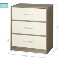 Nightstand Max Home White Grey 58 x 70 x 30 cm