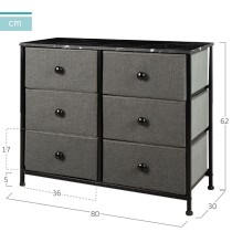 Chest of drawers Max Home Grey Marble 80 x 62 x 30 cm