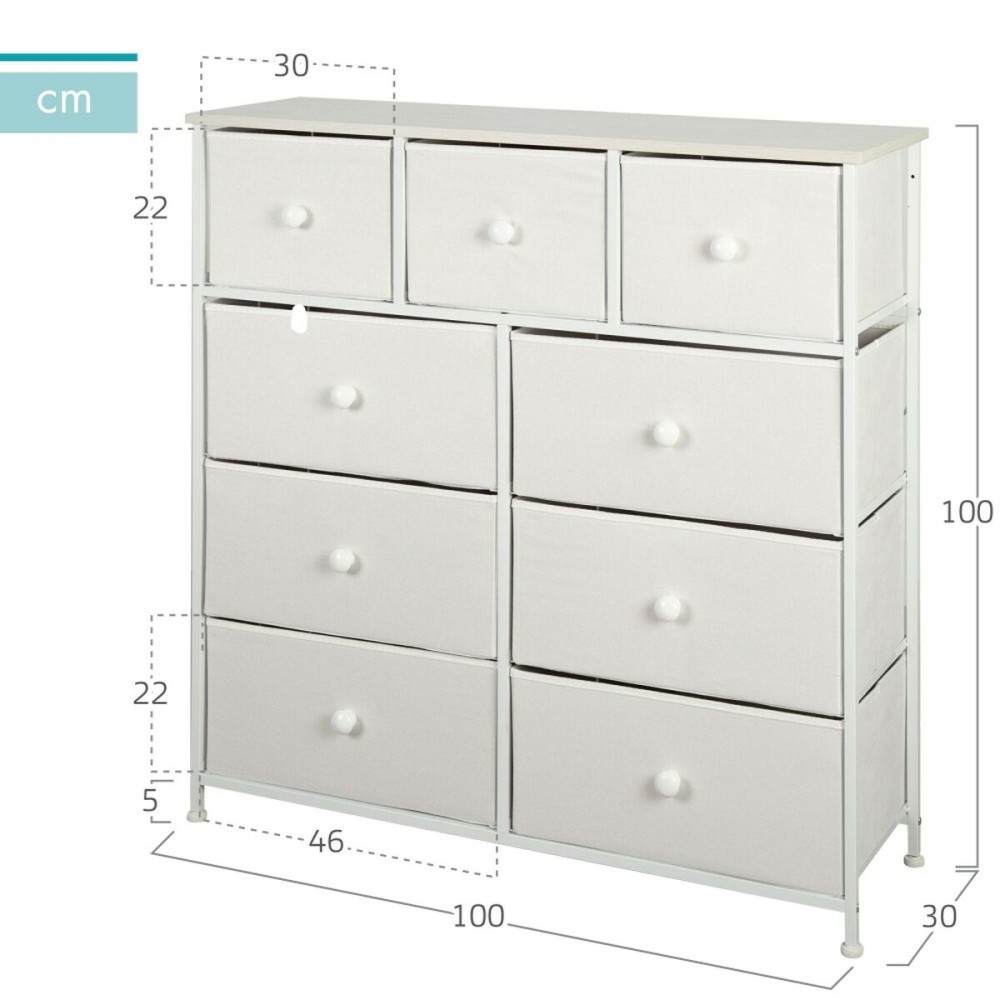 Chest of drawers Max Home White 100 x 100 x 30 cm