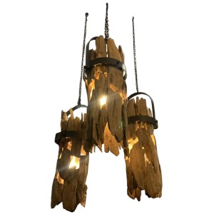 Suspension Home ESPRIT Fer bois de teck 160 x 30 x 40 cm