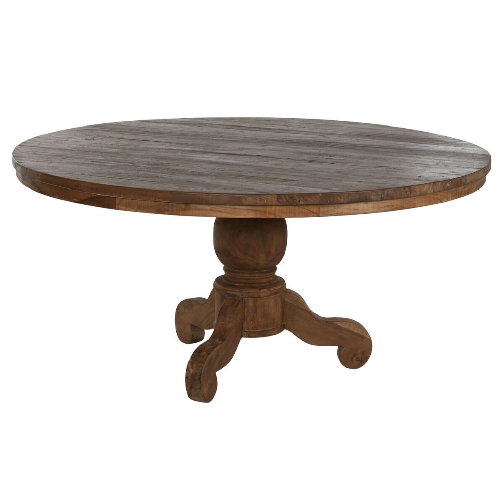 Dining Table Home ESPRIT Natural Teak 160 X 160 X 78 cm