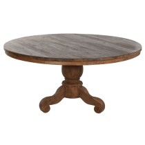 Dining Table Home ESPRIT Natural Teak 160 X 160 X 78 cm