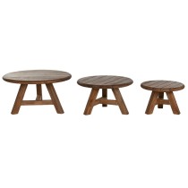 Jeu de 3 tables Home ESPRIT bois de teck 80 x 80 x 43 cm