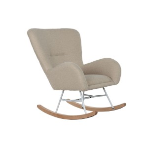 Fauteuil à Bascule Home ESPRIT Blanc Polyester Métal 74 X 90 X 95 cm