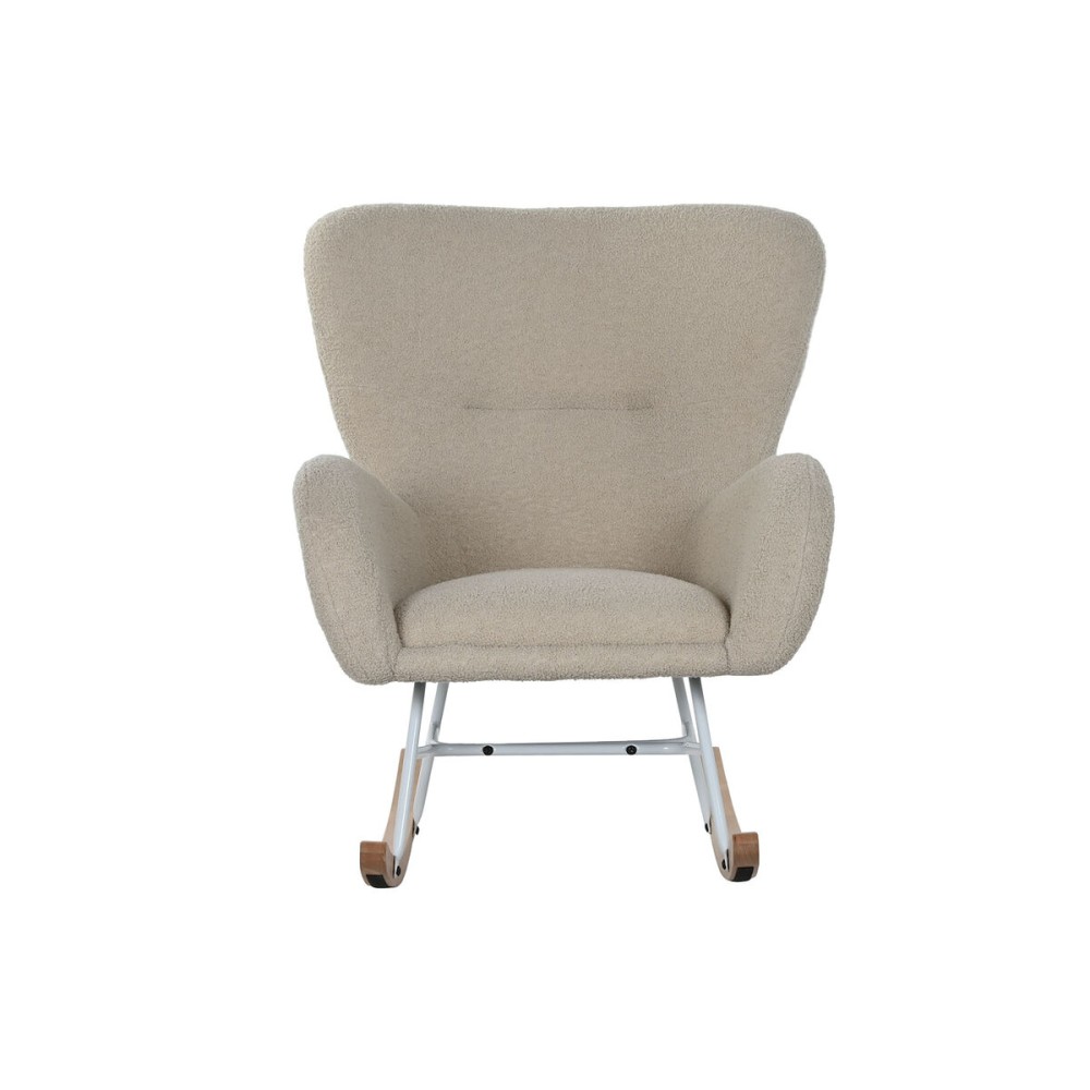 Fauteuil à Bascule Home ESPRIT Blanc Polyester Métal 74 X 90 X 95 cm