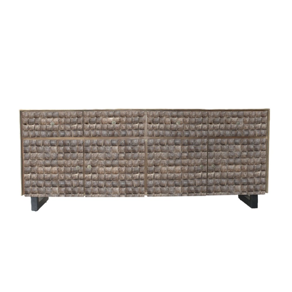 Anrichte Home ESPRIT Teakholz Kokosnuss Faser 200 X 45 X 80 cm