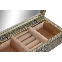 Jewelry box Home ESPRIT White Champagne Wood Aluminium 22,5 x 10 x 6,5 cm