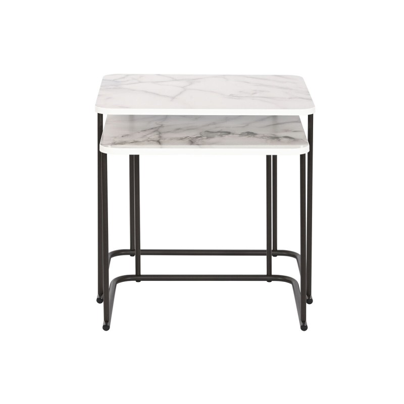 Jeu de 2 tables DKD Home Decor Blanc Noir 51 x 43 x 49 cm