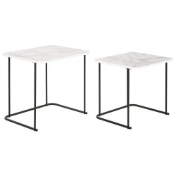 Jeu de 2 tables DKD Home Decor Blanc Noir 51 x 43 x 49 cm