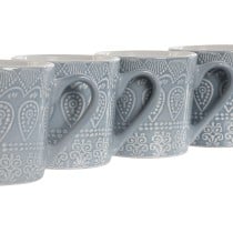 4 Piece Mug Set Home ESPRIT Blue Stoneware 340 ml 13 x 9,5 x 9,2 cm Mandala