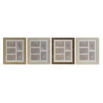 Cadre photo Home ESPRIT Marron Beige Naturel Ivoire Verre polystyrène Scandinave 34 X 2 X 38 cm (4 Unités)