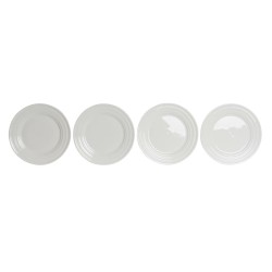 Assiette plate DKD Home Decor Blanc Porcelaine 27 x 27 x 2 cm