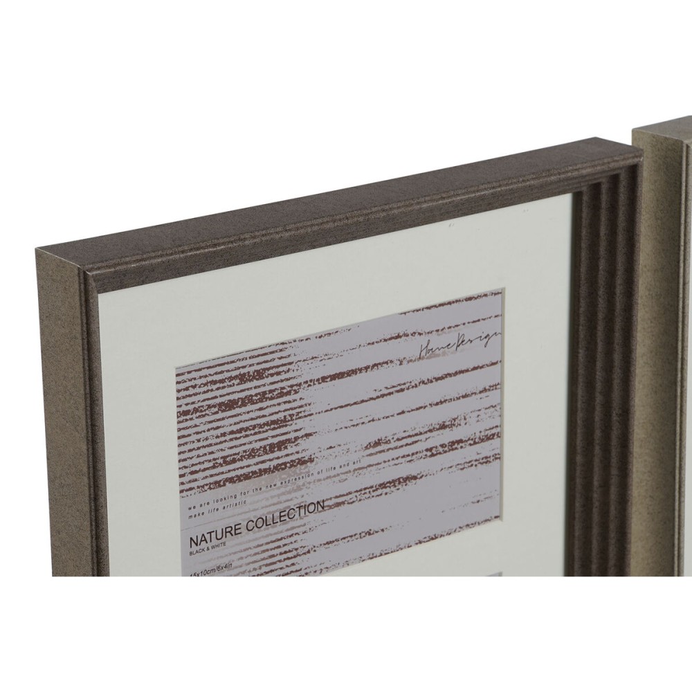 Photo frame Home ESPRIT White Brown Grey Crystal polystyrene Urban 23 X 3 X 41 cm (2 Units)