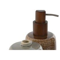 Soap Dispenser Home ESPRIT Brown Grey Polyethylene Stoneware 8,5 X 8,5 X 16 cm (2 Units)