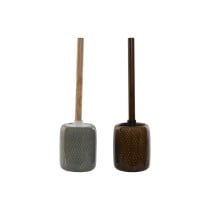 Toilet Brush Home ESPRIT Brown Grey Polyethylene Stoneware 11 x 11 x 40 cm (2 Units)