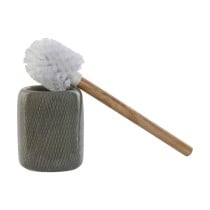 Brosse de salle de wc Home ESPRIT Marron Gris Polyéthylène Grès 11 x 11 x 40 cm (2 Unités)