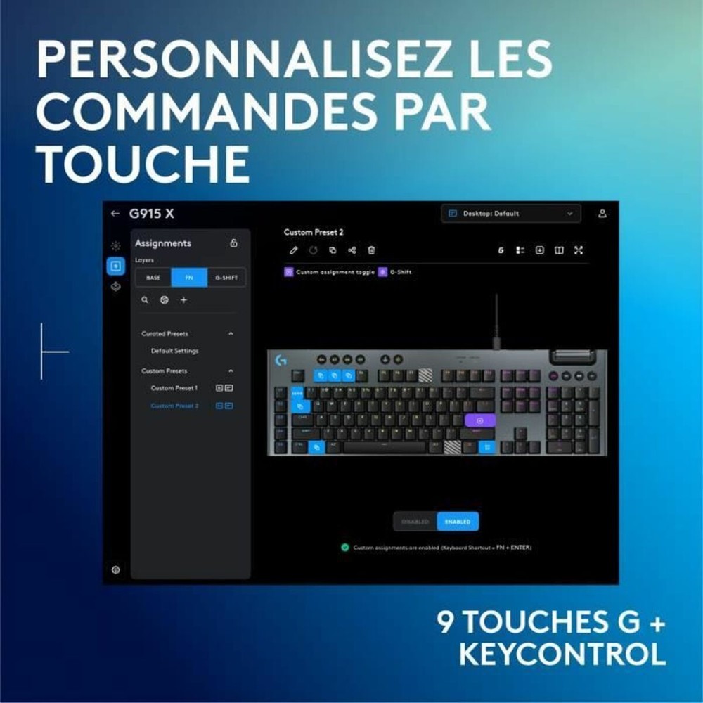 Clavier Logitech G915 X Noir AZERTY