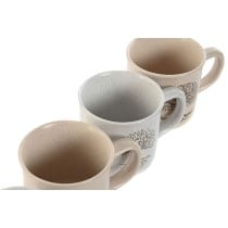 Tasse mug Home ESPRIT Blanc Beige Traditionnel Arbre de vie 330 ml (4 Unités)